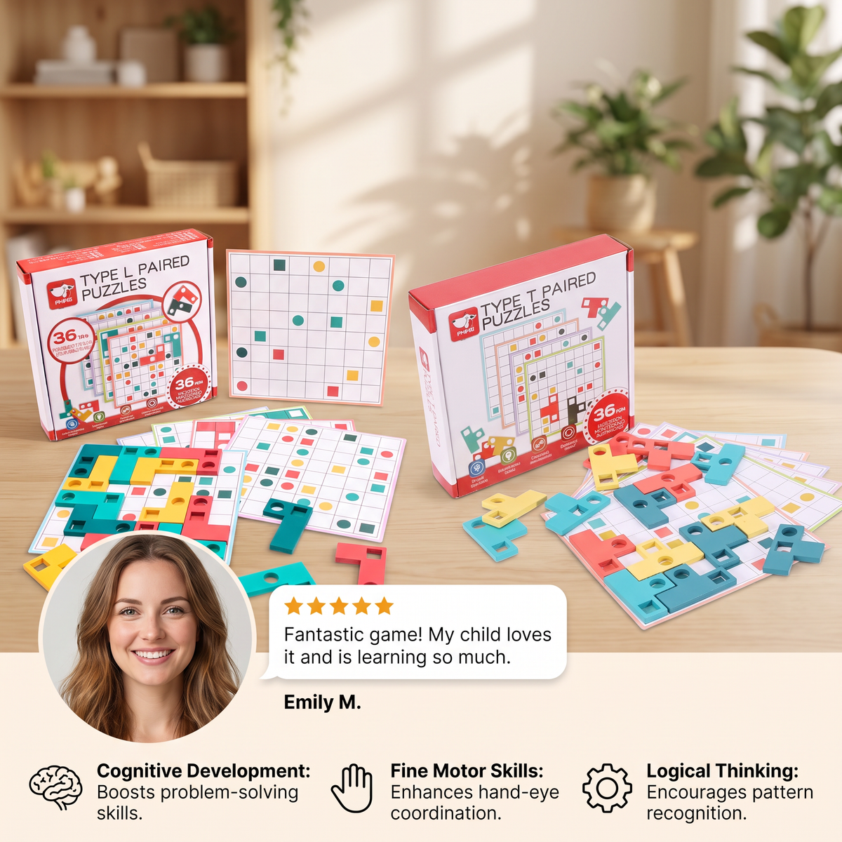 Montessori Wooden Shape Matching Puzzle – Color & Logic Brain Training Game