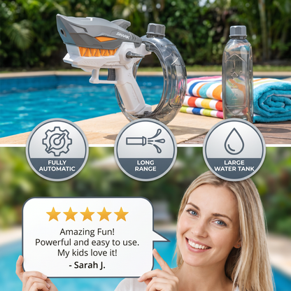 Electric Shark Water Gun for Kids – Fully Automatic Water Blaster for Hot Summer Fun