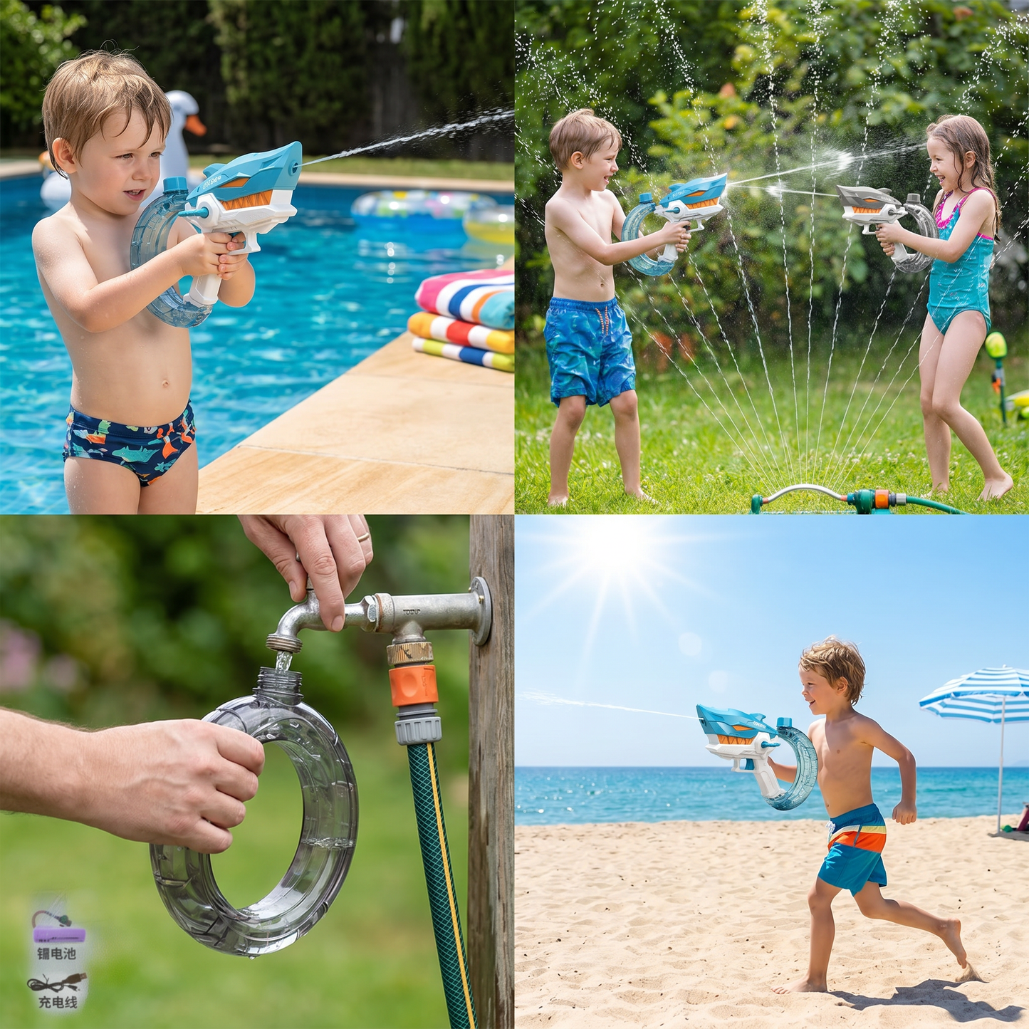 Electric Shark Water Gun for Kids – Fully Automatic Water Blaster for Hot Summer Fun