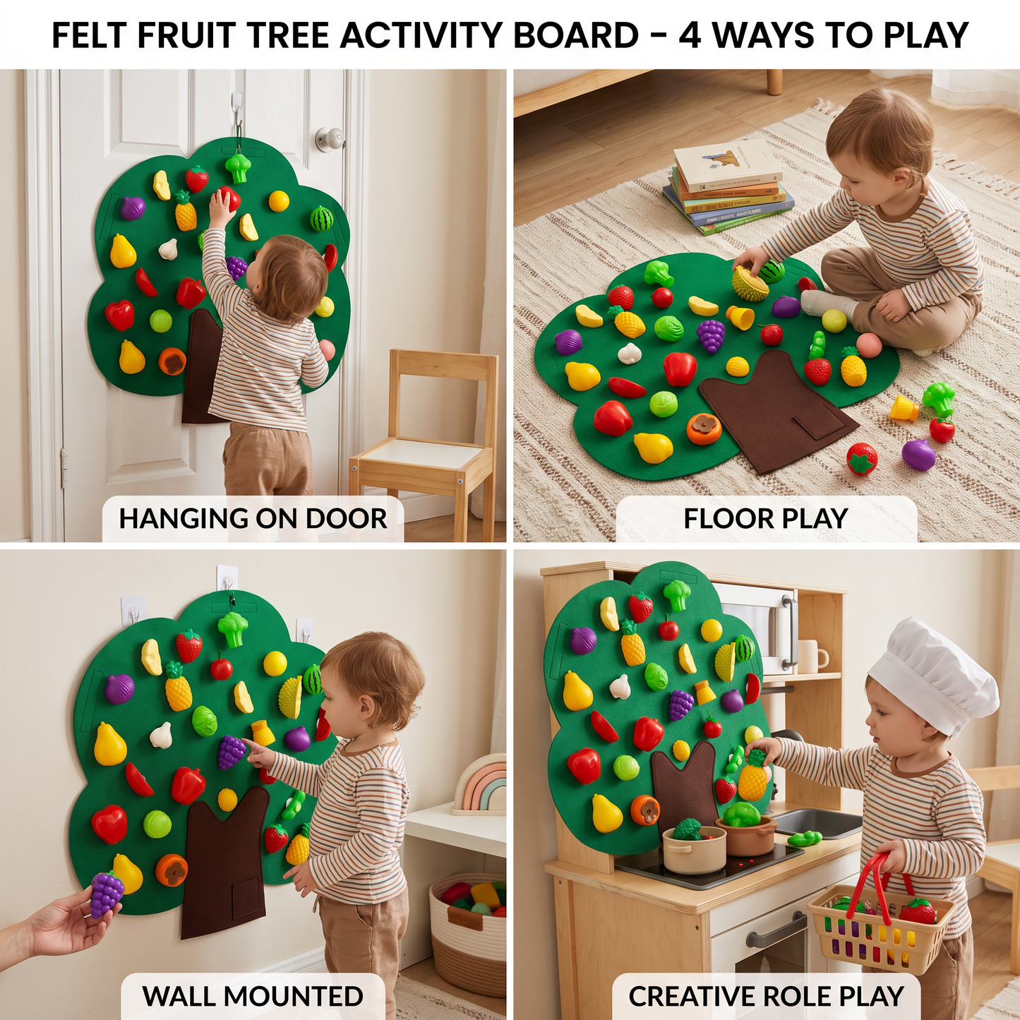 Felt Fruit Tree Activity Board – Montessori Learning Toy
