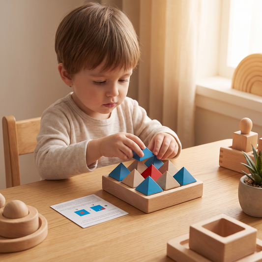 Wooden Geometric Pattern Puzzle – Logic & Spatial Thinking Game