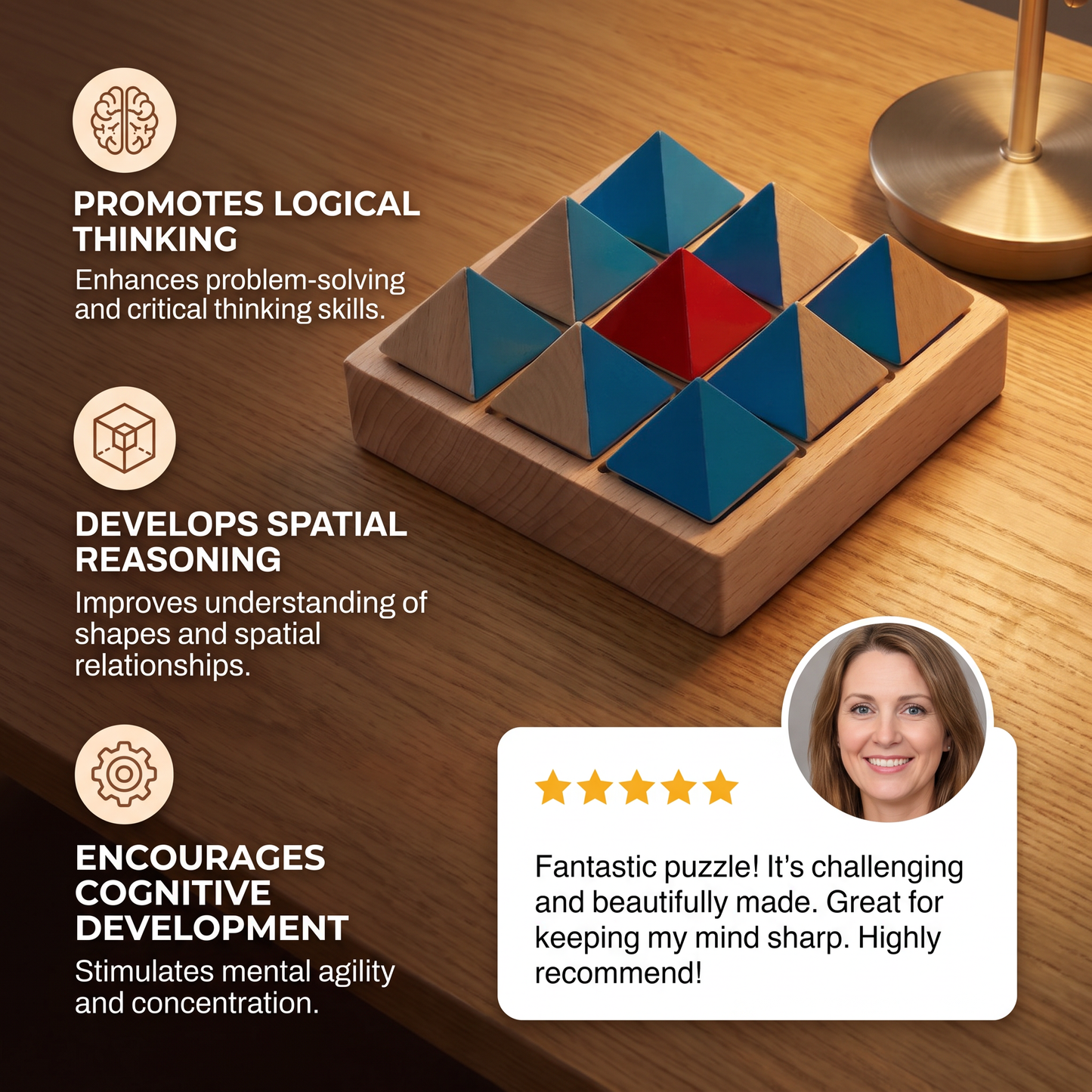 Wooden Geometric Pattern Puzzle – Logic & Spatial Thinking Game