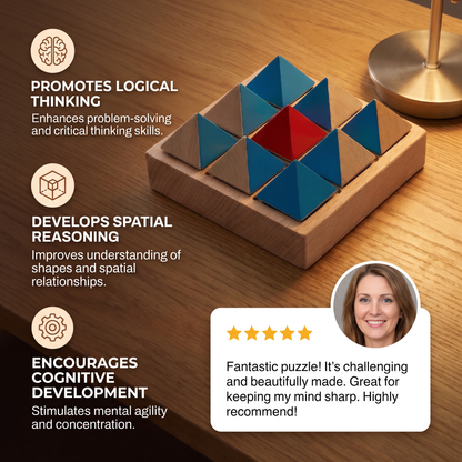 Wooden Geometric Pattern Puzzle – Logic & Spatial Thinking Game