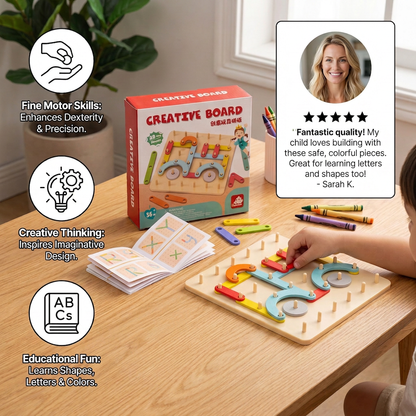 Creative Montessori wooden nail puzzle toy
