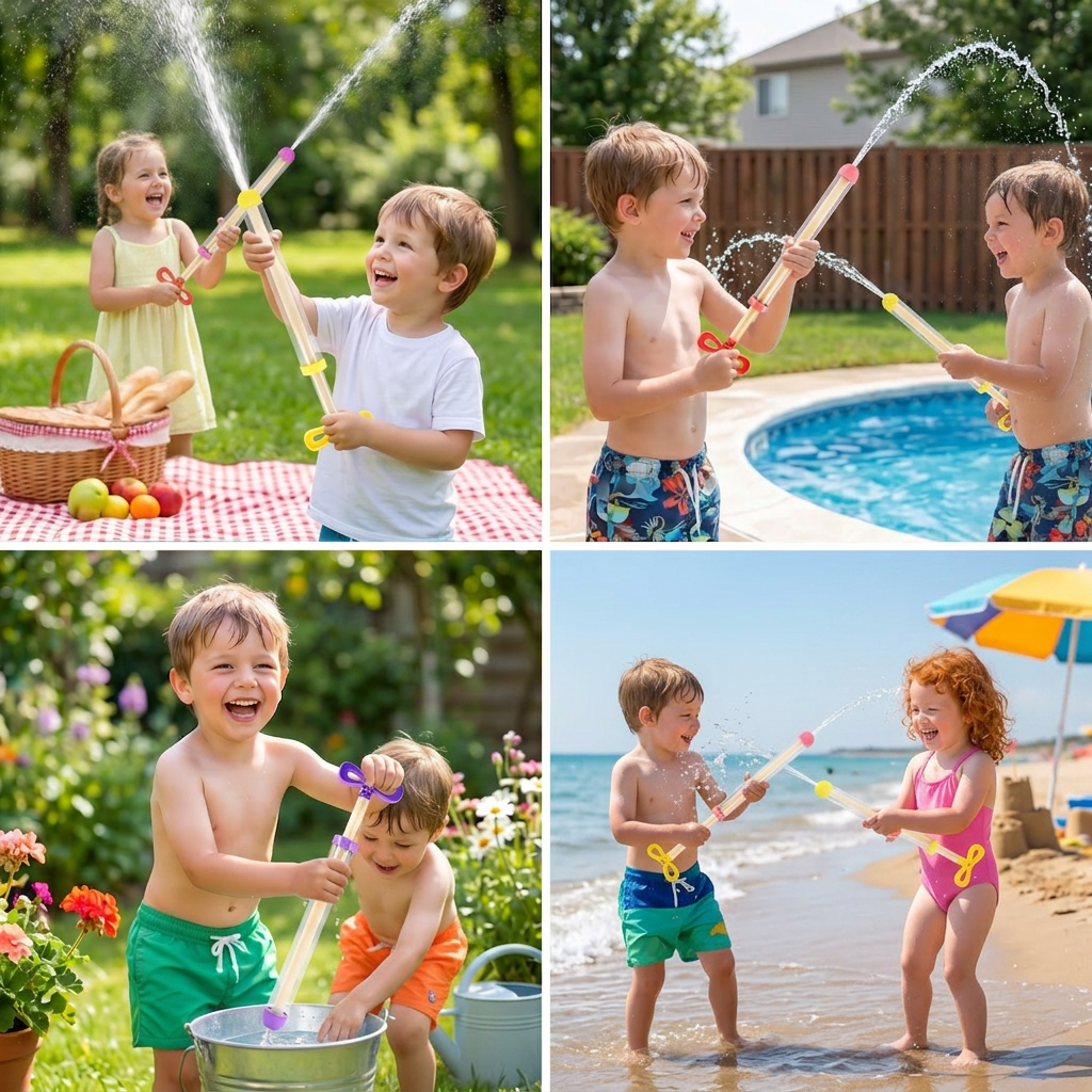 Kids Water Spray Blaster – Handheld Pull Spray Toy for Outdoor Fun