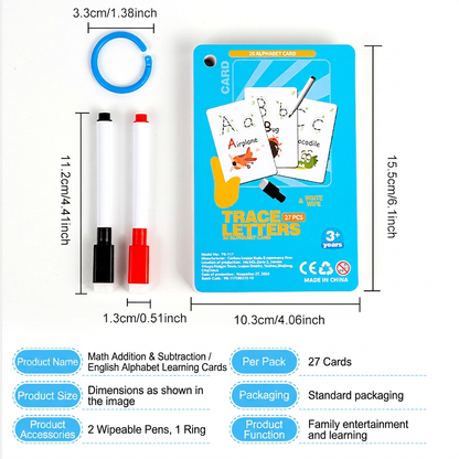 Reusable number and letter tracing book for children