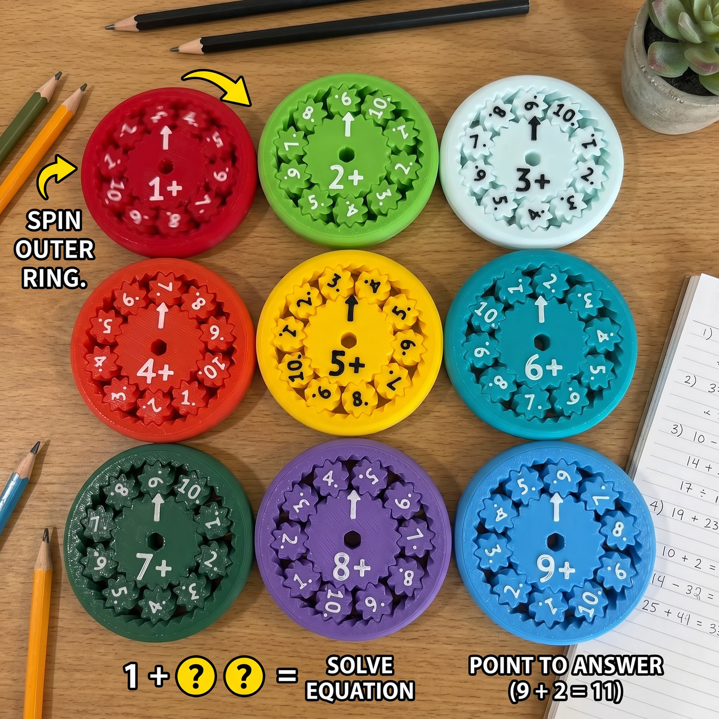 Mathematics educational game Fidget Spinner