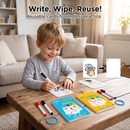 Reusable number and letter tracing book for children
