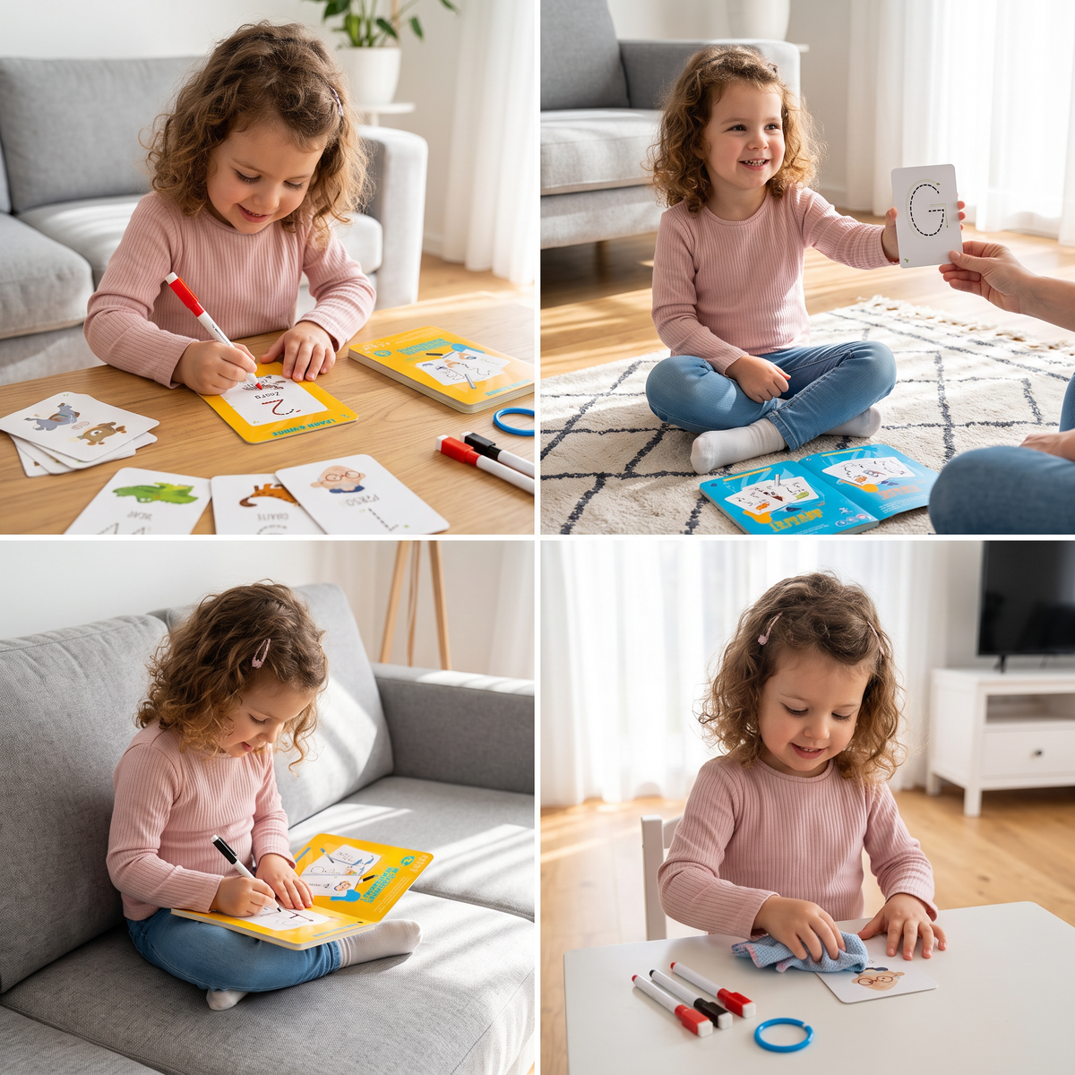 Reusable number and letter tracing book for children