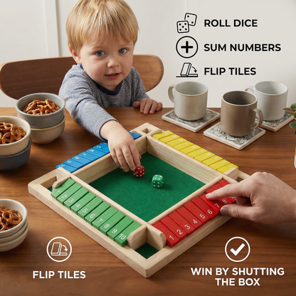 ShutTheBox Family Game 4 Player Set