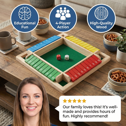 ShutTheBox Family Game 4 Player Set