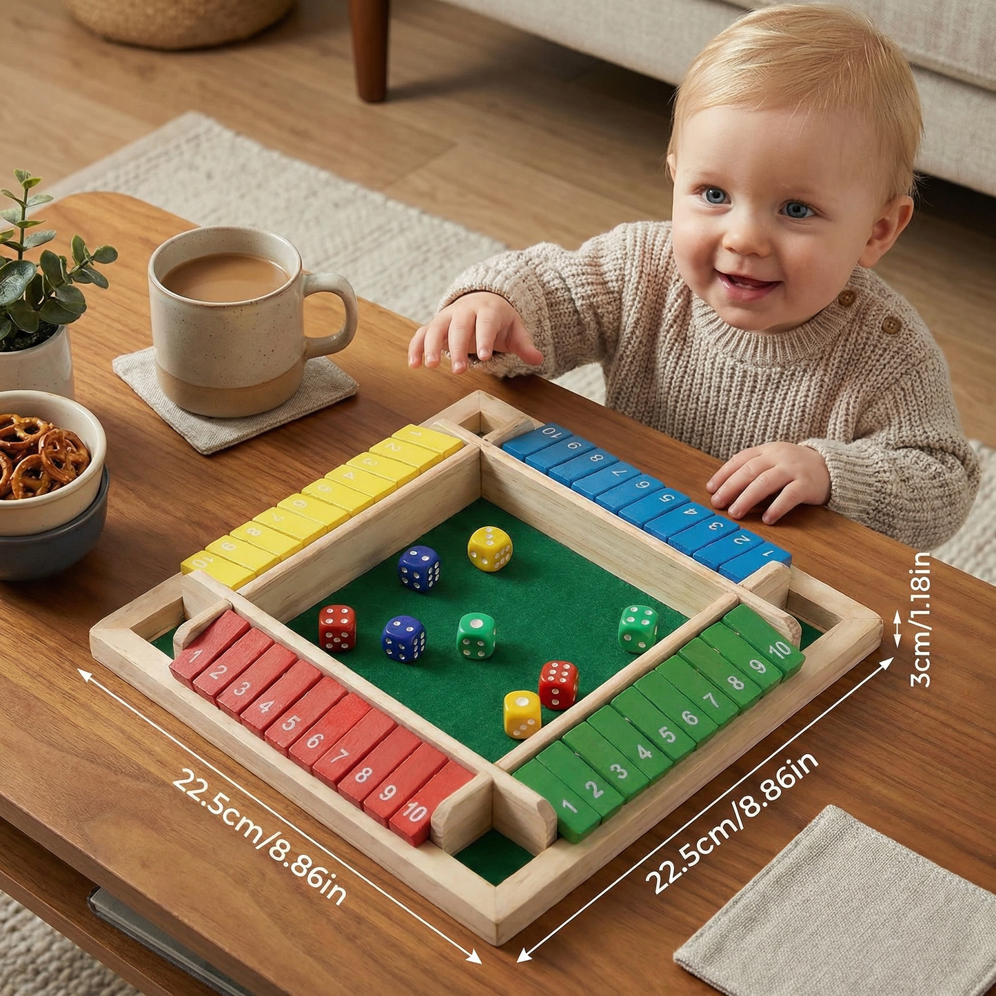 ShutTheBox Family Game 4 Player Set