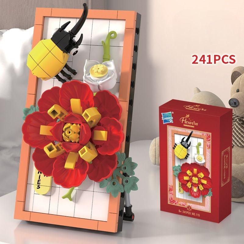 DIY 3D Nature Frame Building Blocks Set – Flowers & Insects