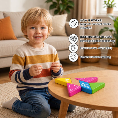 Magnetic Wooden Geometry  Puzzle Blocks