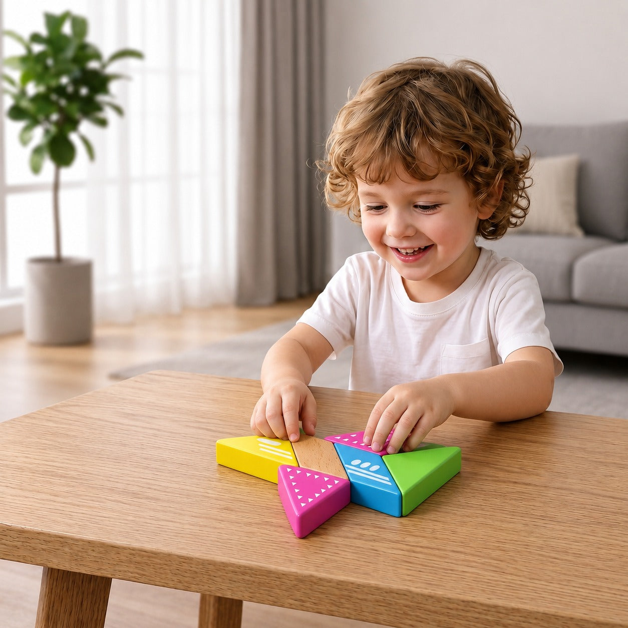 Magnetic Wooden Geometry  Puzzle Blocks