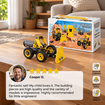 10-in-1 Creative Electric Construction Truck Building Set for Kids