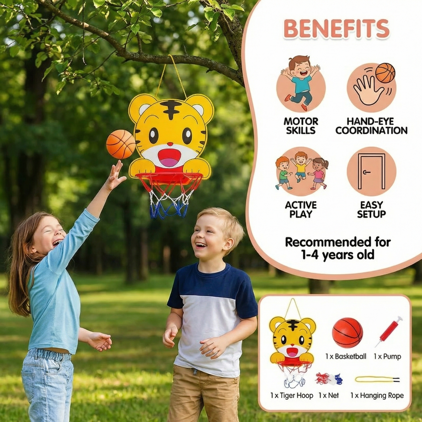Cute animal basketball set for children