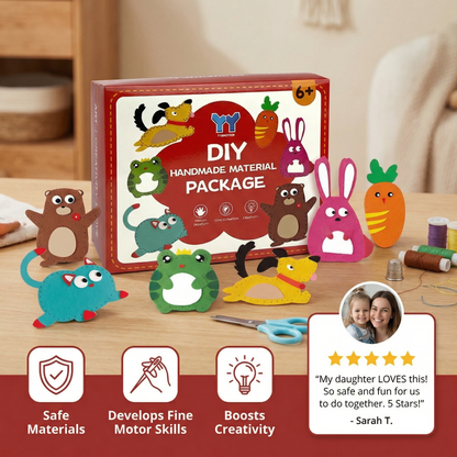 Safe DIY Felt Animal Sewing Set