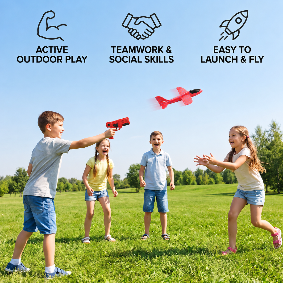 Foam Glider Airplane Launcher Set