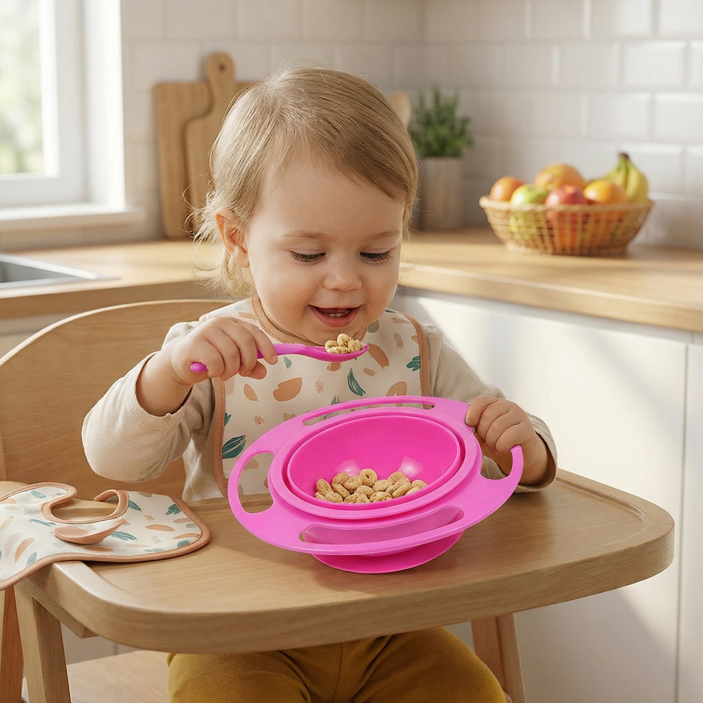 Non-spill baby bowl – eating without spilling