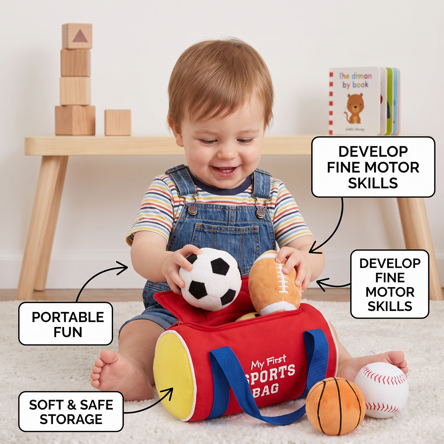 My First Sports Plush Bag – Soft Baby Play Set