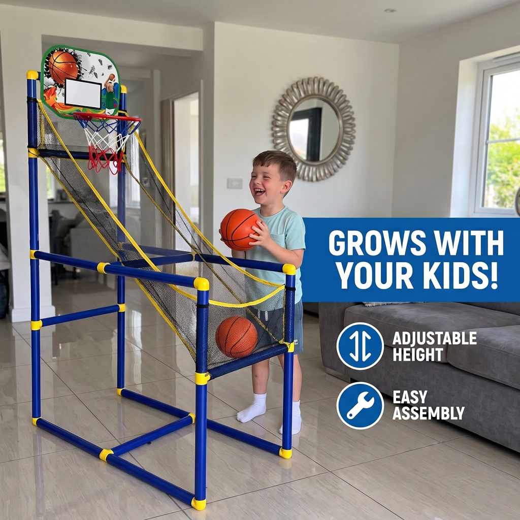 Adjustable Kids Basketball Hoop Set - That Grows With Your Kids
