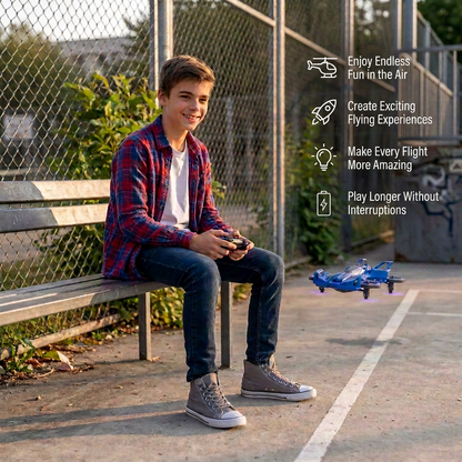 2-in-1 Remote Control Flying Drone & Stunt Racing Car