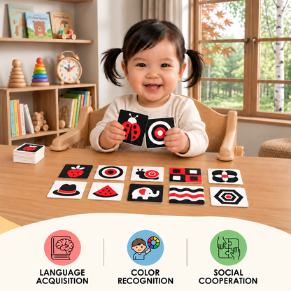 Montessori Baby Learning Flash Cards – Visual Stimulation, Color Recognition & Categorization Set