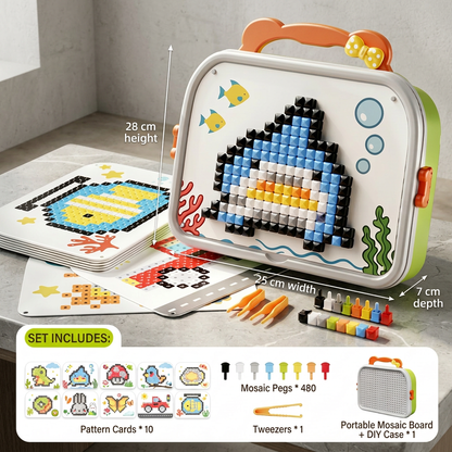 Kids Montessori Mushroom Pegboard Mosaic Puzzle Set