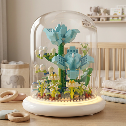 Elegant Building Block Flower in a Glass
