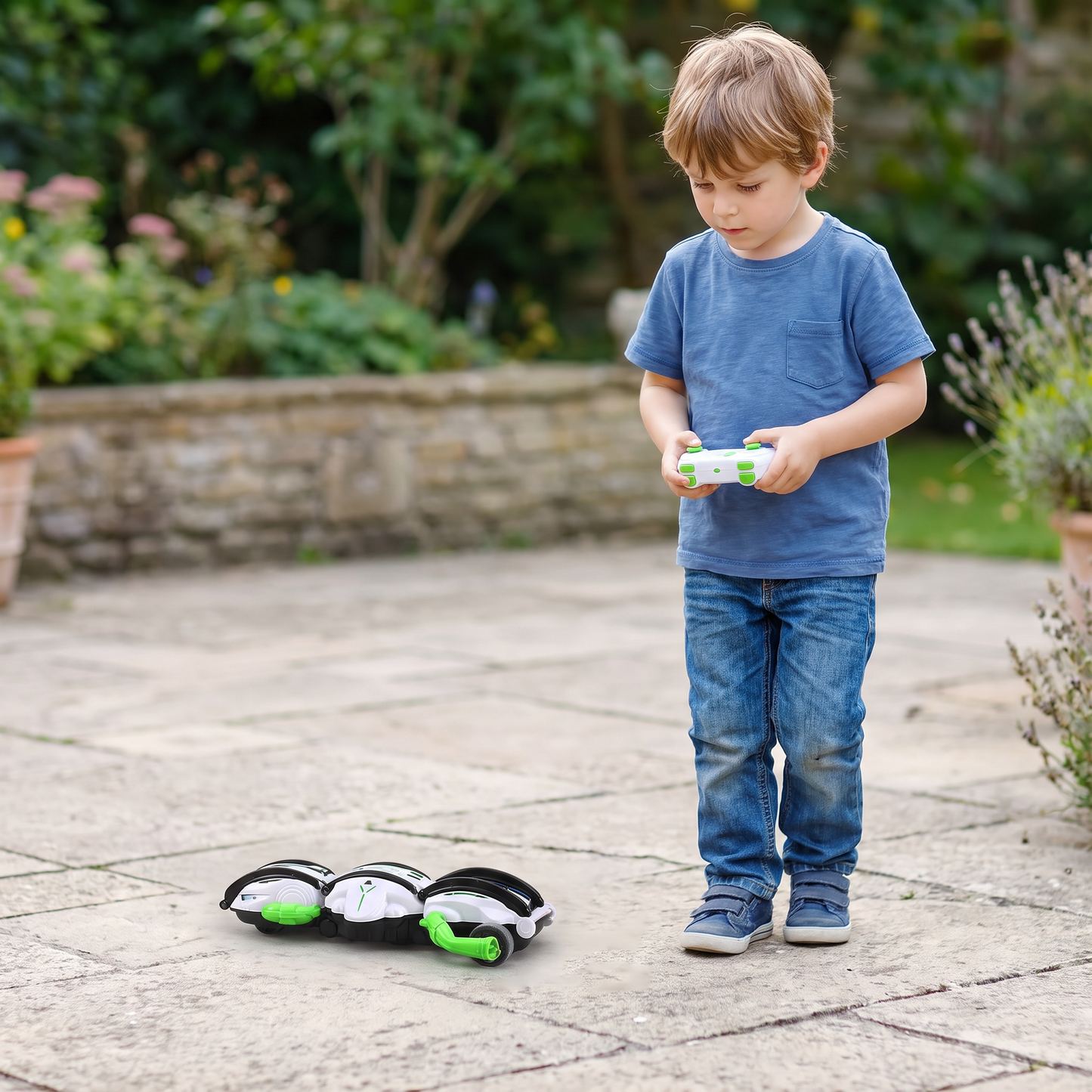 2-in-1 Remote Control Transforming Stunt Car with 360° Rotation & LED Lights