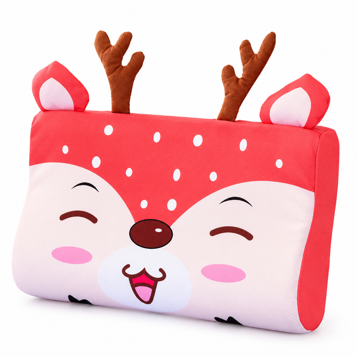 Calming Ergonomic Kids’ Pillow with Cartoon Animal Pillowcase