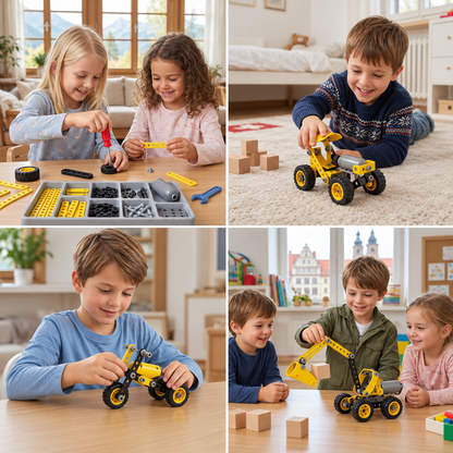 10-in-1 Creative Electric Construction Truck Building Set for Kids