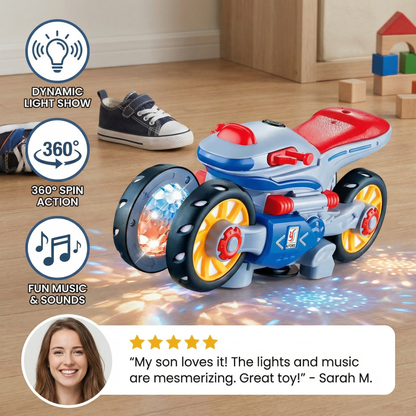 Luminous and dancing musical motorbike