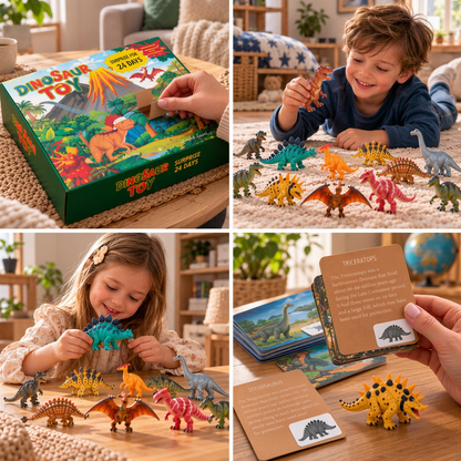 24-Day Dinosaur Toy Advent Calendar with Surprise Figures