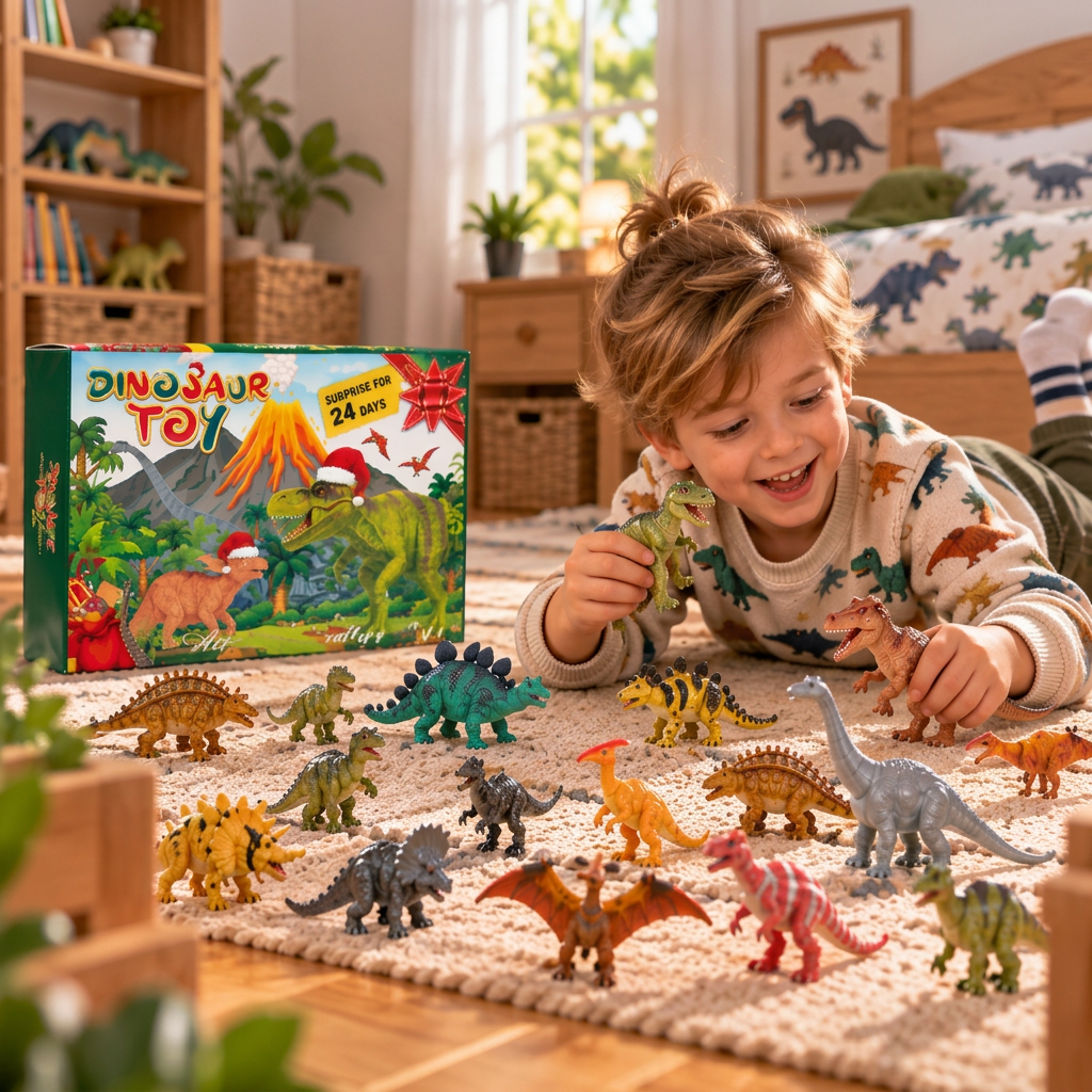 24-Day Dinosaur Toy Advent Calendar with Surprise Figures