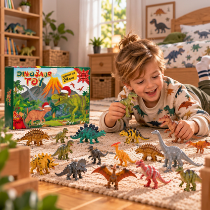 24-Day Dinosaur Toy Advent Calendar with Surprise Figures