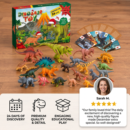 24-Day Dinosaur Toy Advent Calendar with Surprise Figures
