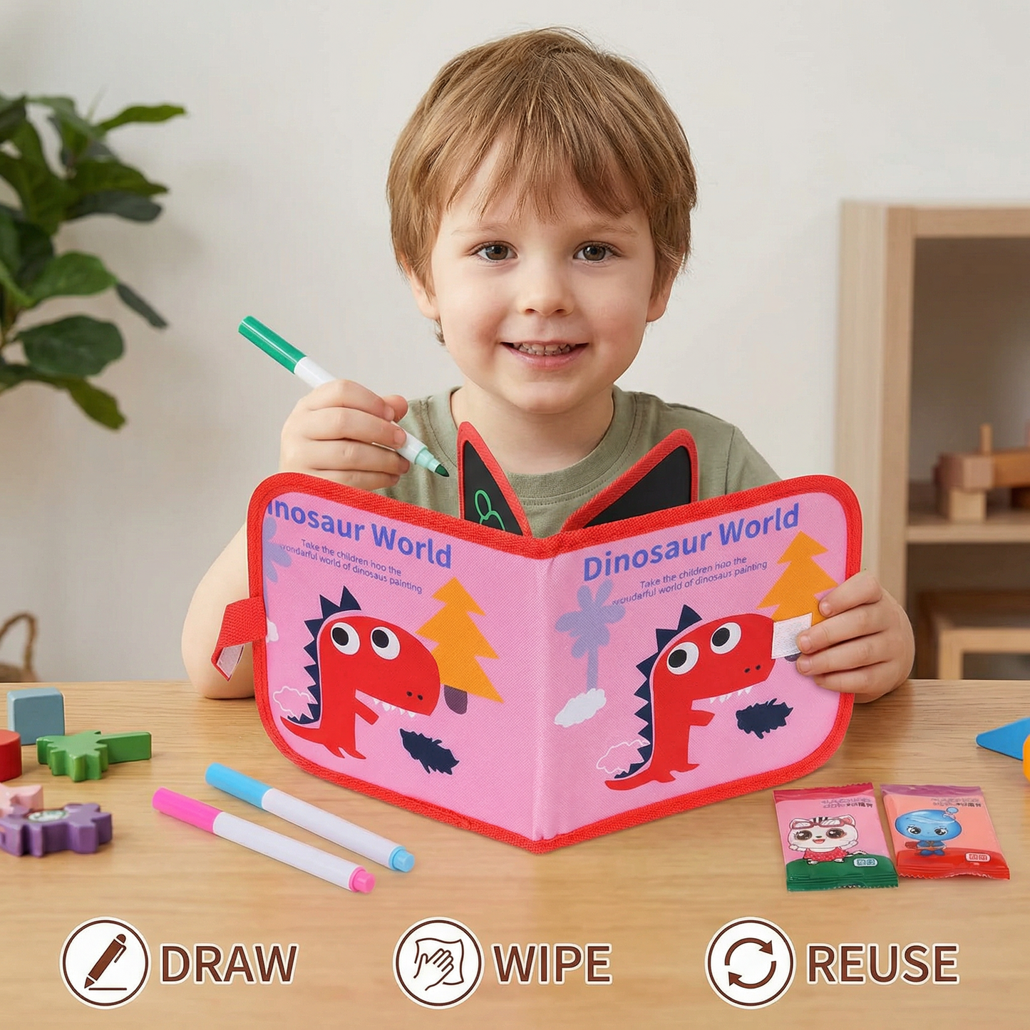 Portable Reusable Drawing Book for Children