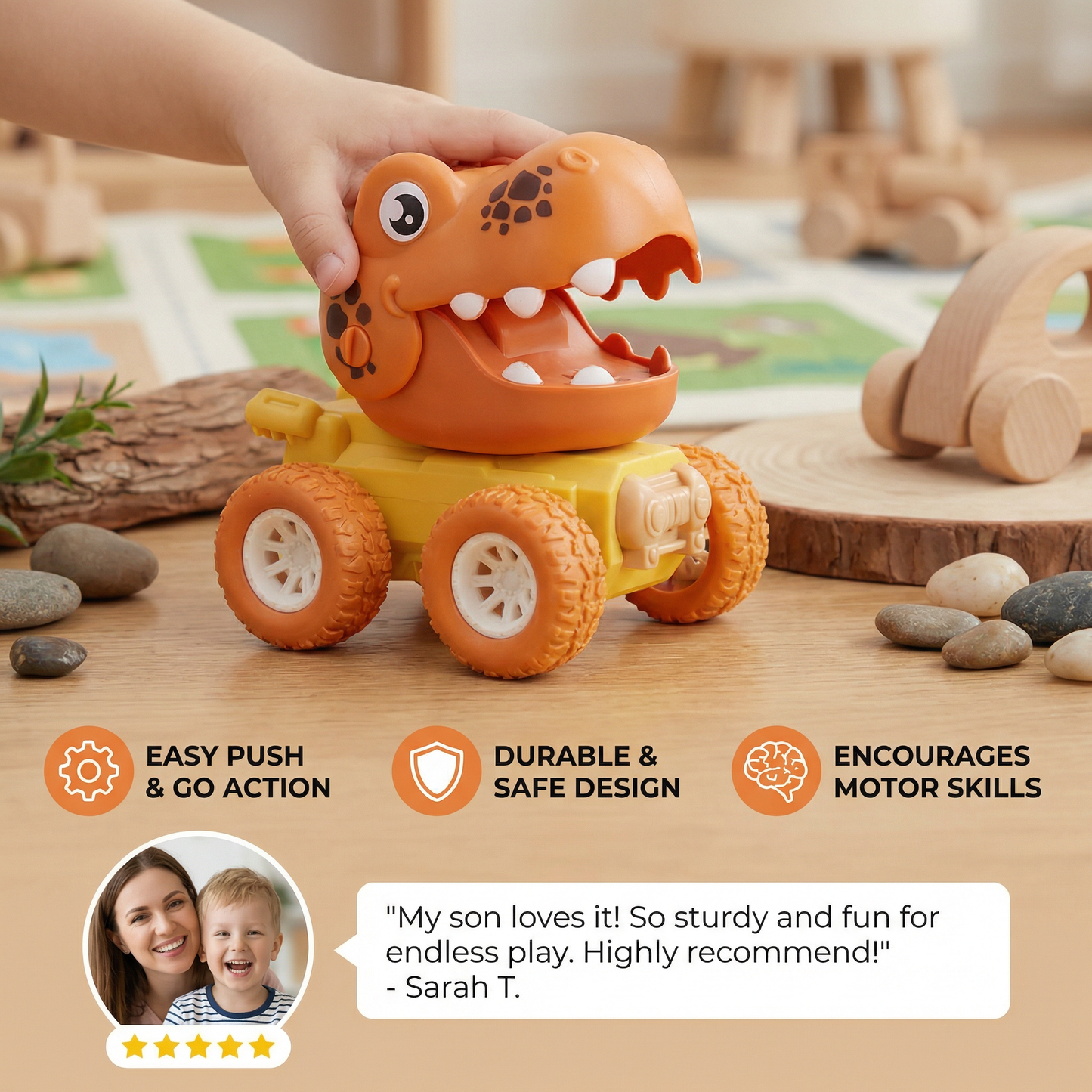 PUSH & DRIVE - DINO MONSTER TRUCKS