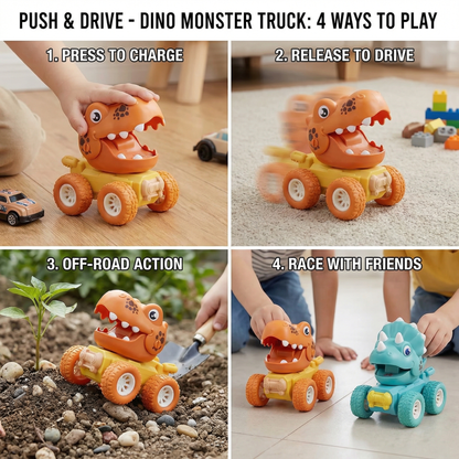 PUSH & DRIVE - DINO MONSTER TRUCKS