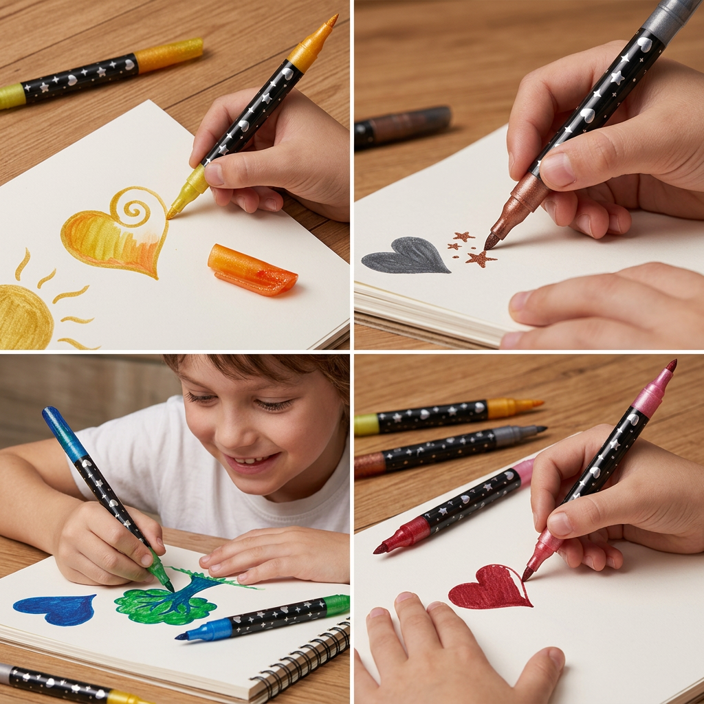 Glitter Dual-Tip Acrylic Paint Marker Set