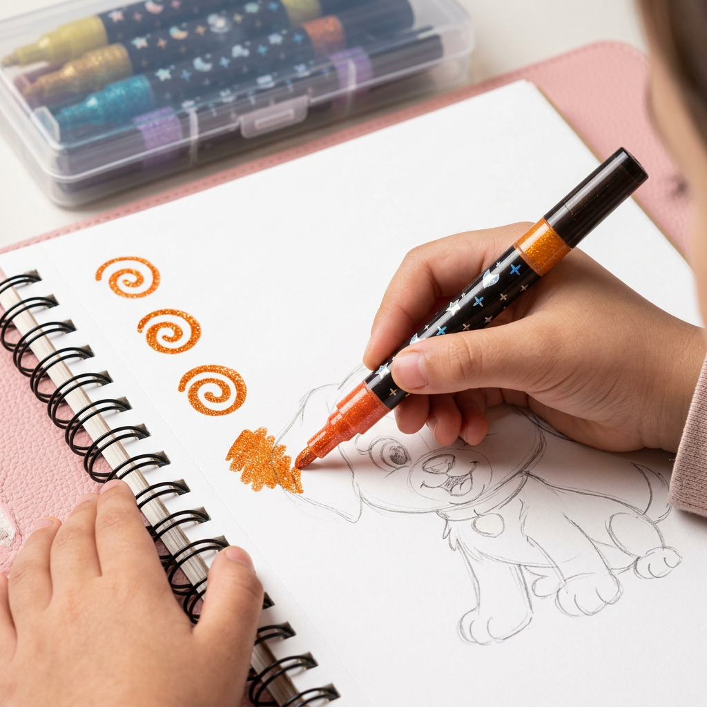 Glitter Dual-Tip Acrylic Paint Marker Set