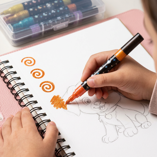 Glitter Dual-Tip Acrylic Paint Marker Set