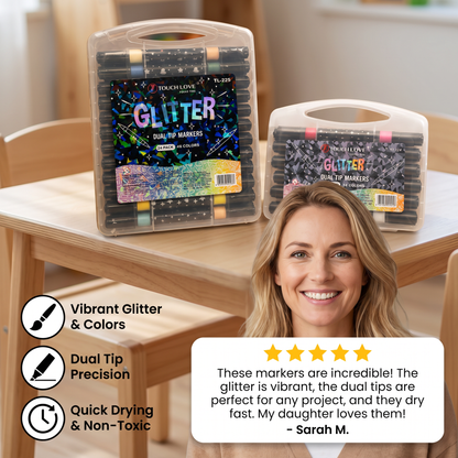 Glitter Dual-Tip Acrylic Paint Marker Set