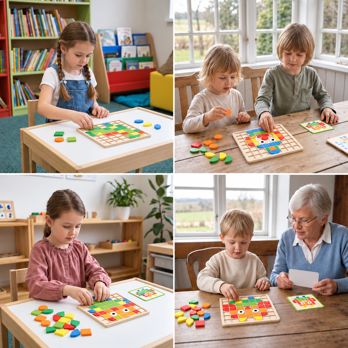 Montessori Mosaic Puzzle Colours and Shapes Game
