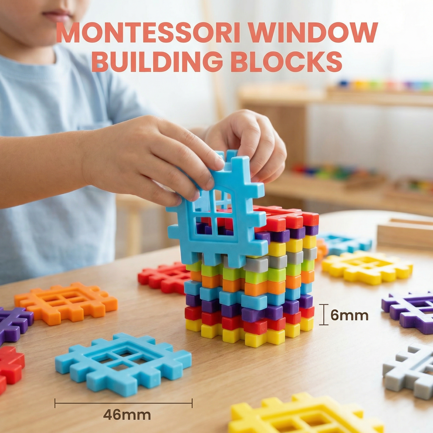 Montessori Window Building Blocks for Kids