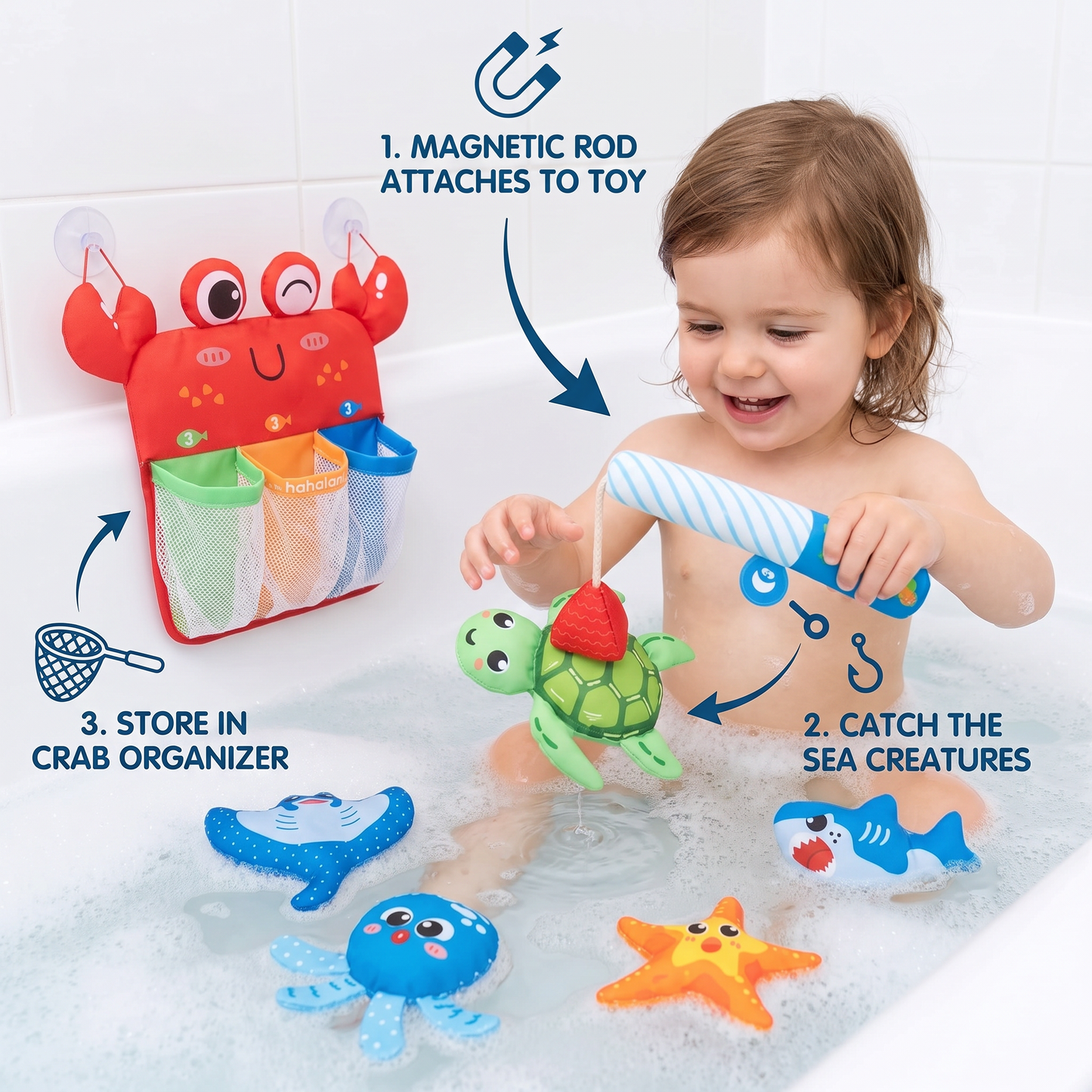 Montessori Magnet Fishing Bath Toy Set