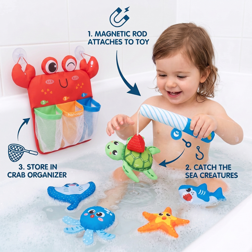 Montessori Magnet Fishing Bath Toy Set