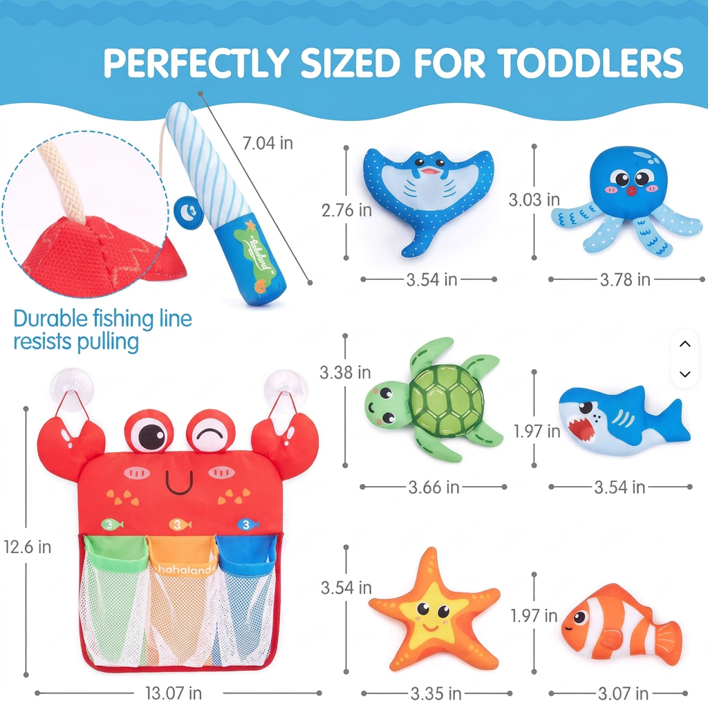 Montessori Magnet Fishing Bath Toy Set
